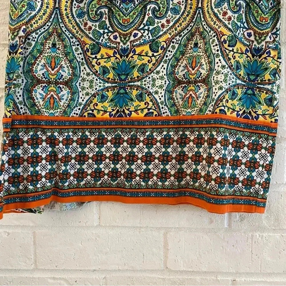 Women’s Size 12 Mini Dress Multicolor Patterned Office Colorful Sleeveless Zip - Picture 11 of 11